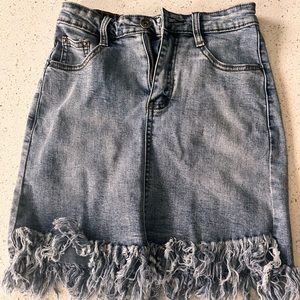 Fringe Denim Skirt size small